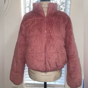 Pink puffer jacket